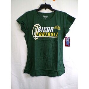 4Her Women's T-Shirt NDSU BISON FOOTBALL Graphic Large Green Collegiate